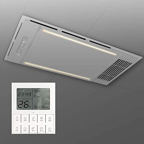 4-in-1 Embedded Ceiling Heater LED Lighting, Embedded Bathroom Multi-function Heater Exhaust Fan With Induction Night Light And Remote Control, 360°PTC Circulation Heating Cover