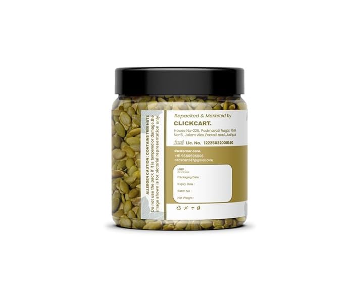 Image of Avogro Premium Pumpkin Seeds 250GM | Kaddoo Beej | Edible Seeds for Snacking, Topping & Baking | Raw & Natural Superfood Diet Snack | Rich Source Of Fibre | Resealable Jar Pack