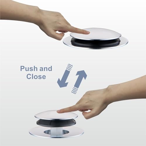 image for Chrome Plated Universal Tub Dain Stopper, Hidrop Pop Up Bath Drain Tip