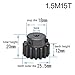 1.5Mod 15T Hardened Steel Pinion Gear Motor Gear with Step Bore 10mm Outer Dia 25.5mm Teeth Height 12mm with Set Screws (Bore 10mm)