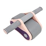 LEYT Ejercitador Abdominal Casero Whee, ABS y Equipo de Rueda Abdominal de Aleación de Aluminio con Colchoneta de Gimnasia (Gris Rosa)