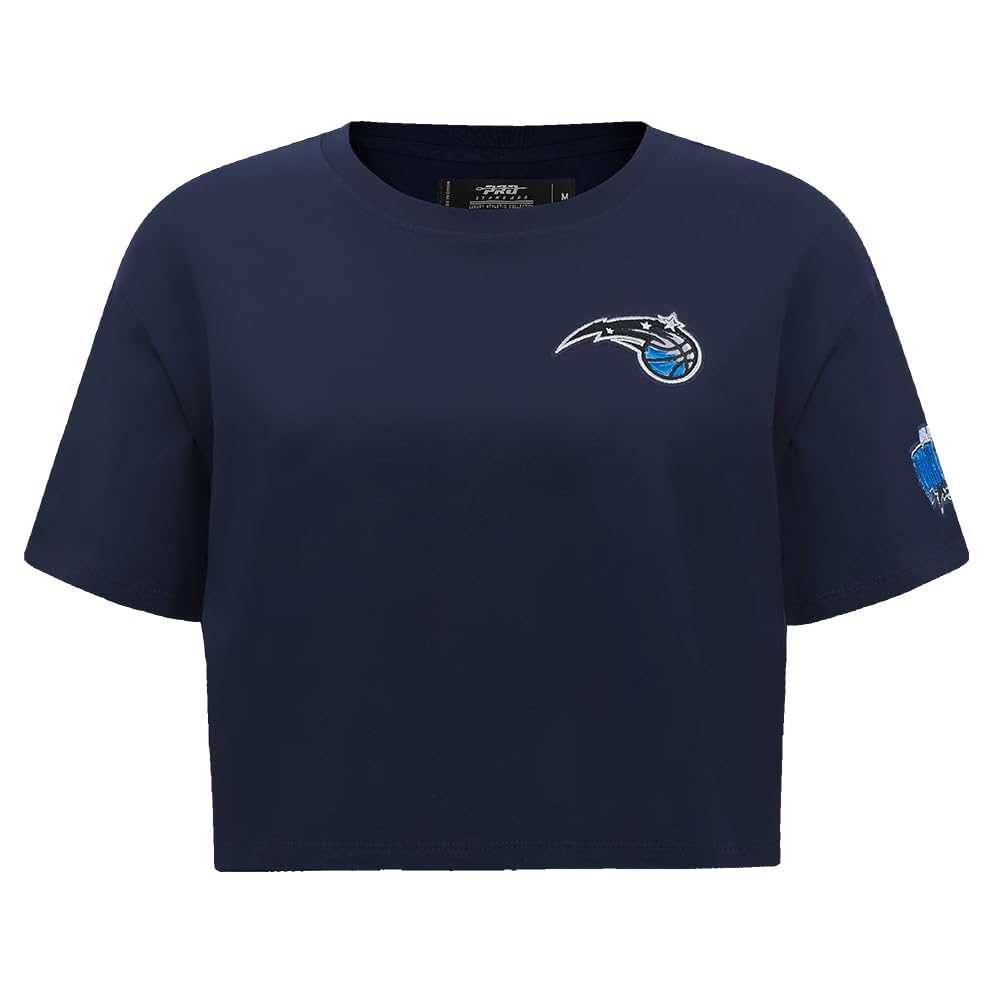 Pro Standard Womens NBA Orlando Magic Classic Chenille Short Sleeve Boxy Tee Midnight Navy L โ image 1