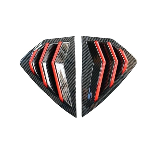 と互換性がある マツダ 3 アクセラ ハッチバック 2019-2022 対応 リアウィンドウ クォータールーバーカバー 外装サイドベントシャッタートリムアクセサリー 2個(Carbon Look)