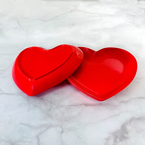 Upware 4-Piece 8.5 Inch Melamine Small Serving Plate Dinner Salad Plates Heart Shaped Plates (8.5 Inch Heart Plate) #TOP6
