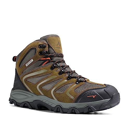 NORTIV 8 Men's Ankle High Waterproof Hiking Boots Outdoor Lightweight Shoes Trekking Trails Armadillo,Size 11,Olive-Suede,160448_M