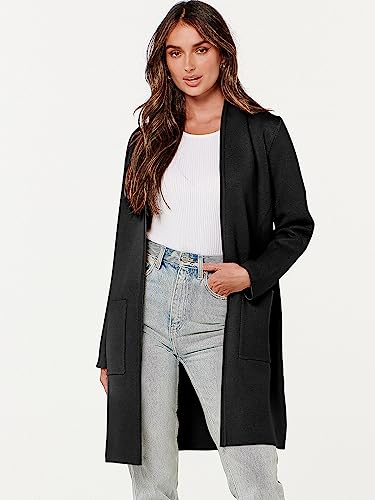 Image of ANRABESS Cardigan Sweater for Women Casual 2026 Fall Fashion Coat Long Sleeve Open Front Knit Coatigan Outwear