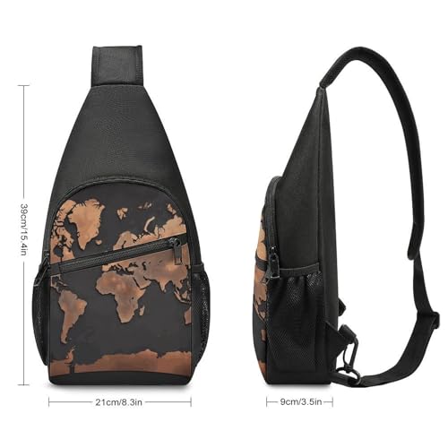 Bolso cruzado casual tipo bandolera con mapa mundial miniatura 2