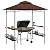 Outsunny 8' x 5' Grill Gazebo, 2-Tier Outdoor BBQ Gazebo with Ceiling Hook, 2 Side Shelves and Storage Baskets for Patio Deck Yard, Dark Brown