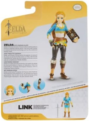 Miniatura 3 de SUPER MARIO World of Nintendo - Colección de figuras de acción articuladas de 2.5 y 4 pulgadas + calcomanía adicional (Zelda (BoTW), 4 pulgadas)