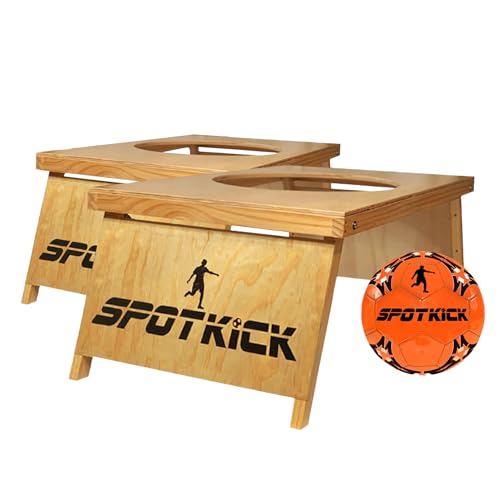 SPOTKICK Classic Set - The Ultimate Backyard Soccer Game with 2 Goals Soccer Ball 4 Cones - Outdoor Games Set for Backyard Beach Playing Field - No Assembly Needed