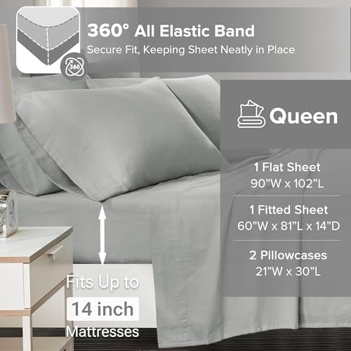 Comfort Spaces Cotton Flannel Sheet Set with Pillow Case Bedding - Thumbnail 4