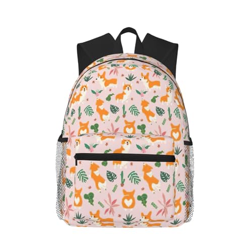 Sac à dos de voyage polyvalent Corgi noir petit format One Size