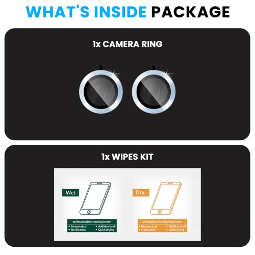 Image of ArmourPro Camera Rings Tempered Glass for Motorola Edge 70 Max, Tough HD Individual Aluminum Alloy Rings 9H Camera Cover, Scratch-Resistant,Camera Lens Protection| Blue, 1 Pack