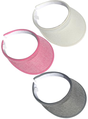 Image of 3 Pieces Clip On Visors Women Men Visor Sun Hats Hat Outdoor Sports Golf Beach Travel Tennis Cap