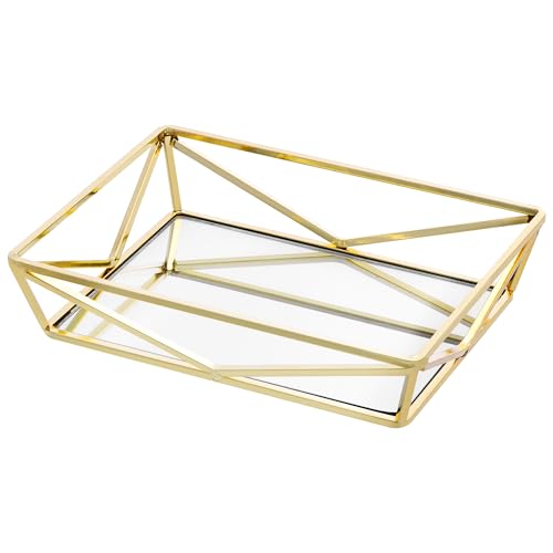 Navaris Vassoio a Specchio Rettangolare - Decorativo Porta Profumi e Portaoggetti - Adatto a Bagno Camera da Letto Ingresso - Espositore Profumi Centrotavola e Porta Candele