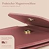 moex Handytasche zum Umhängen für iPhone 16 Pro Max kleine Handtasche mit Handyfach und Sichtfenster, 2 extra Fächer Mini PU Leder Handy Umhängetasche Damen CitySling, Rosa #3