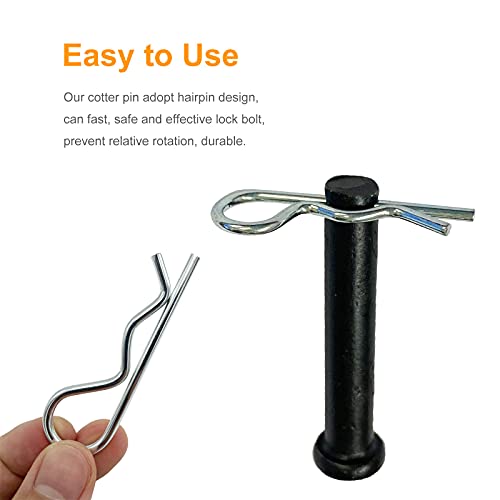 Jongdari Cotter Pins, 80 Pcs Zinc Plated Spring Fastener Assortment Kit, Heavy Duty Cotter Hairpin For Hitch Pin Lock Systems, Multiple Sizes M1.6 - M3.5, Silver #TOP3