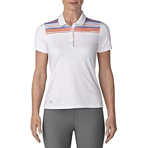 adidas Golf Mujer Ultimate Polo de Rayas de Frambuesa Cover