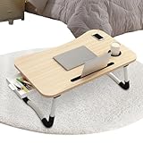 Laptoptisch für Bett – Klappbarer Betttisch mit Getränkehalter und Tablet...