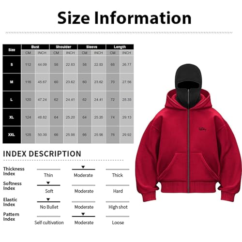 Men's Balaclava Hoodie with Cold Weather Windproof Warm Face Mask Outdoor Athletic Streetwear2