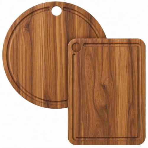 Set 2 Tablas de Cortar Redondas de Madera 7.9 Pulgadas miniatura 1