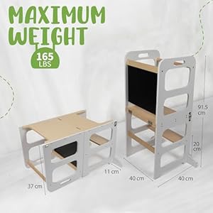 Sturdy Toddler Step Stool for Kitchen - Lightweight and Extra Stable Foldable Toddler Tower with Safety Rails and Wide Steps - 4-in-1 Toddler Standing Tower with Table and Chair Set for Ages 1-6 Sturdy Toddler Step Stool for Kitchen Lightweight and Extra Stable Foldable Toddler Tower with Safety Rails and Wide Steps 4 in 1 Toddler Standing Tower with Table and Chair Set for Ages 1 6