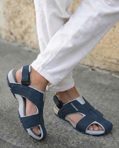 Image of TRACER Causal Sandals for Men's, Stylish & Comfortable, Eva with Rubber Randal Sole, Knitted Upper Lightweight & Breathable, Closure Velcro, Stylish Sandal, Size - 6 to 11