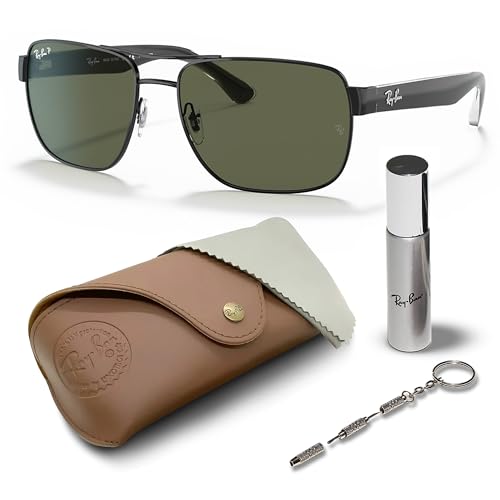 Ray-Ban RB3530 Square Shaped Sunglasses for Men & Women with Official RAYBAN Eyewear Kit