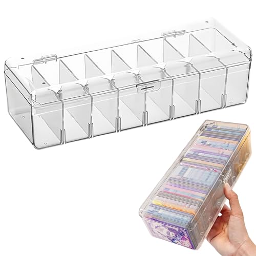 Boîte de Rangement pour Cartes, Boîtes de Rangement en Plastique, Boîte à Cartes pour MTG, Organiseur Transparent avec Diviseurs Amovibles, Boîte à Cartes à Jouer pour Plus de 700 Cartes