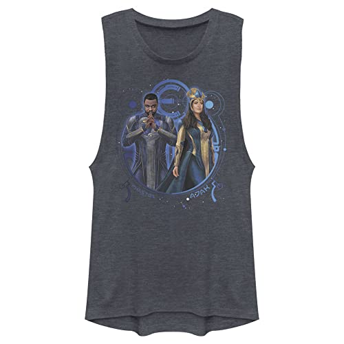T-shirt Eternals Phastos Ajak Marvel Junior imprimé muscle bleu denim chiné taille XS
