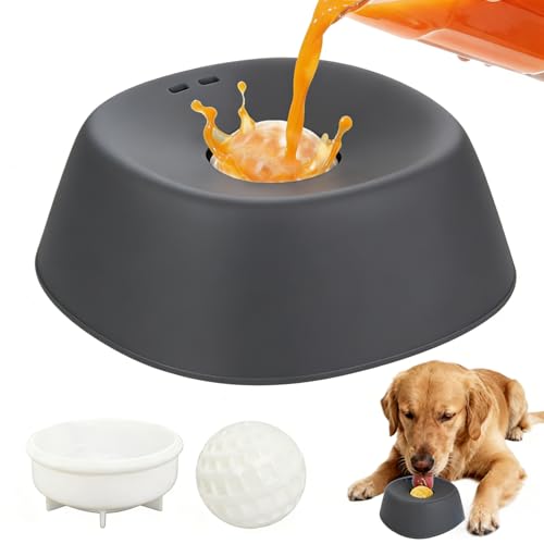 BommFu Lecknapf - Interaktiver Langsamfütterer Napf - Mit Spielball Bereicherung Für Hunde Mentalstimulation,Für große, mittlere, kleine Rassen, Welpen, Senioren und Post-OP