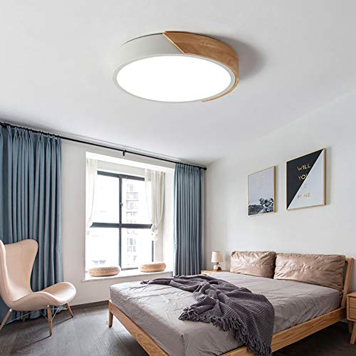 Plafonnier LED moderne en bois télécommande pour salon et chambre - 6