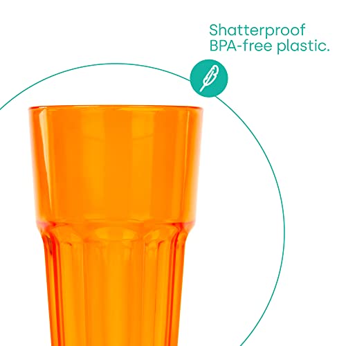 LIVIVO Set of 4 Plastic Tumblers, 600ml Plastic Cups Reusable, Stackable Design, BPA Free, Unbreakable Plastic Glasses - Image 3