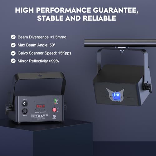 Image of Animation DJ Laser Light,3D Animation Laser Machine with Bluetooth APP,RGB Party Laser Light Show, Built-in 5200mAh Battery for Wedding Party Disco Lights Bar Club Stage DJ Lighting