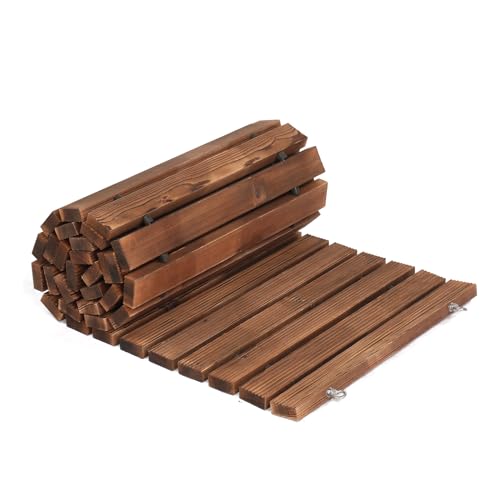 Party Layout: Flow, Seating, and Stations 3 VINGLI 8ft L 22in W Wooden Garden Pathway, Roll Out Outdoor Walkway Flooring W/Steel Wire, Anti-Slip Texture, Ground Stakes, Fir Wood Pathway for Garden, Patio, Wedding, Beach, Party Decor