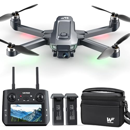 Drones with Camera for Adults 4K, WF33 GPS Foldable FPV Drone with 4.5″ LCD Screen on Controller, Under 249g, Brushless Motor, Return Home, 5G Transmission, 40 Mins Flight Time, 8GB Card