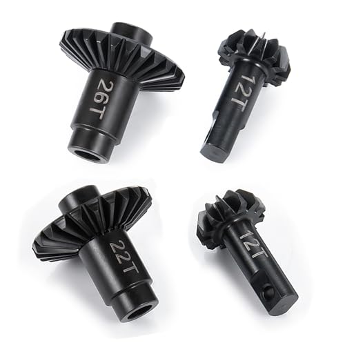 AMK Steel TRX4M Bevel Gear, Differential 12T-26T Underdrive 12T-22T Overdrive Diff Gears Ring Pinion Set for 1/18 RC Crawler TRX4M Upgrades