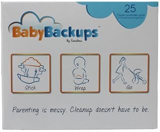 BabyBackups Diaper Extender Pads, 25 Pack â€“ Prevent Diaper Blowouts