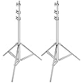 Neewer, treppiede leggero in acciaio INOX argentato, 220 cm, pieghevole e portatile, resistente, supporto per Softbox, riflettore e altre apparecchiature fotografiche (confezione da 2)
