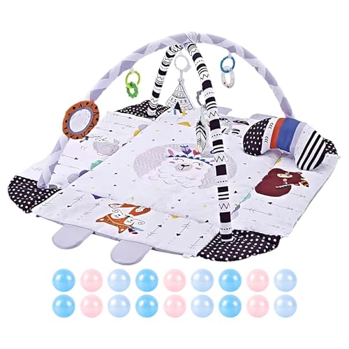 Mat De Actividad Infantil De Akly - Matt De Actividades, Techo De Rastreo Y Patio De Recreo - Desarrollo De Las Habilidades Motoras - Encuentra El Techo De Juego Con Hoja De Juego, Luces Y Más De