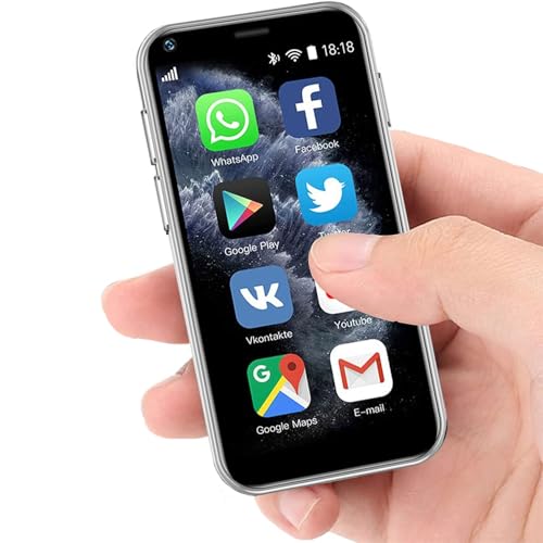 Hipipooo Mini Smartphone 3G, 2,5 Pouces, 1000 mAh, Android 8.1, téléphone pour Enfants, téléphone d'urgence, 2 Go + 16 Go(XS11-Blanc)