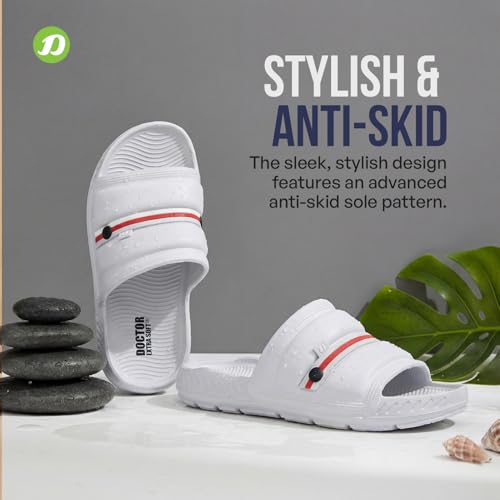 Image of DOCTOR EXTRA SOFT Men's Classic Ultra Soft Sliders /Slippers with Cushion FootBed for Adult | Comfortable & Light Weight | Stylish & Anti-Skid | Waterproof & Everyday Flip Flops for Gents /Boys D-527