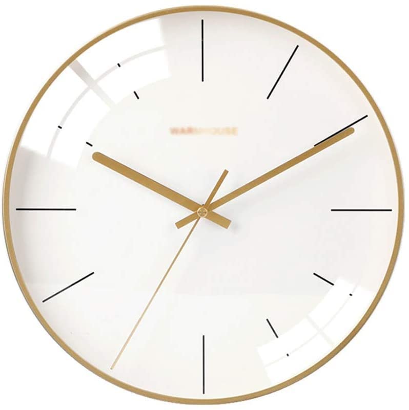 Horloge murale simple ronde et silencieuse bleu blanc de 4.5 cm d'épaisseur