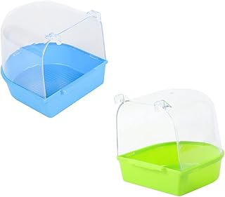 Ipetboom 2 Pçs Papagaio Plug-In Acessórios De Banho Banho Pet Banheira Acessórios Coquetel Pendurado Caixa De Banho De Pássaro Para Gaiola Banho De Pássaro De Estimação Banho De Pássaro
