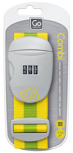 Sangle de bagage combinée réglable jaune et vert avec serrure à 3 chiffres pour valise