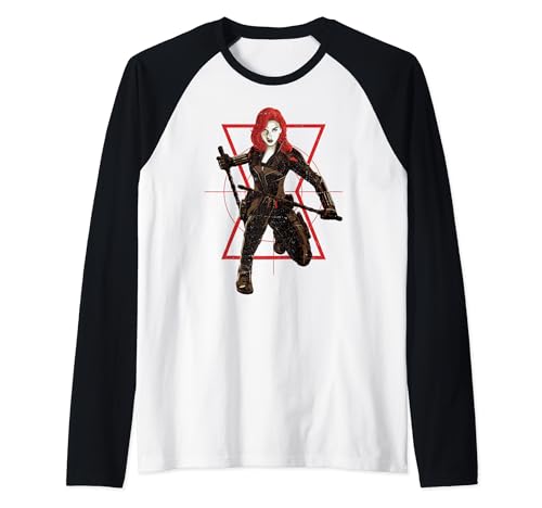 T-shirt Marvel Black Widow haut baseball manches raglan rétro