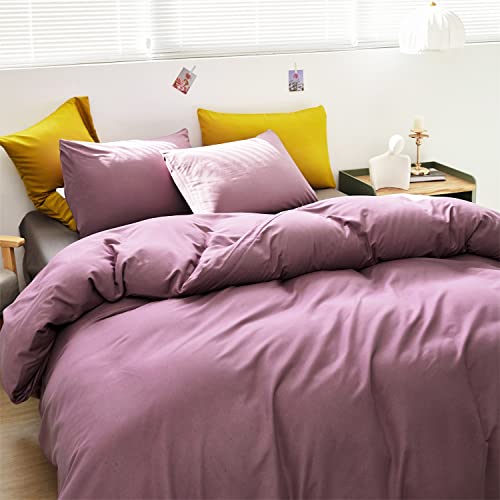 Wellboo Purple Comforter Sets Twin Women Girls Solid Mauve Purple Bedding Comforters Cotton Plain Dusty Purple Soft Quilts Adults Men Modern Lilac Purple Blankets Boys Kids Dark Lavender Comforters #TOP3