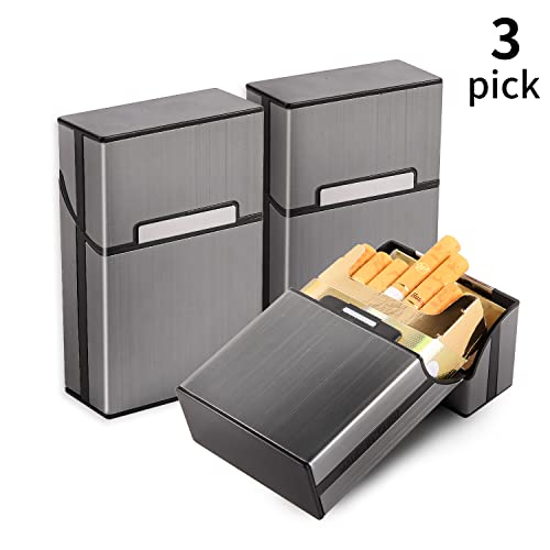 3 Stück Zigarettenetui,Zigarettenbox Metall mit Magnetverschluss,Zigarettenetui aus Aluminium,Verstärktem Kunststoffgehäuse & Einrast Funktion Für 20er Standard Schachteln,Zigaretten Kasten roségold