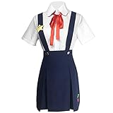 RTXBQU Anime Hachikuji Mayoi School Uniform Cosplay Costume Halloween Party Girls Suspender Skirt (Custom Made)