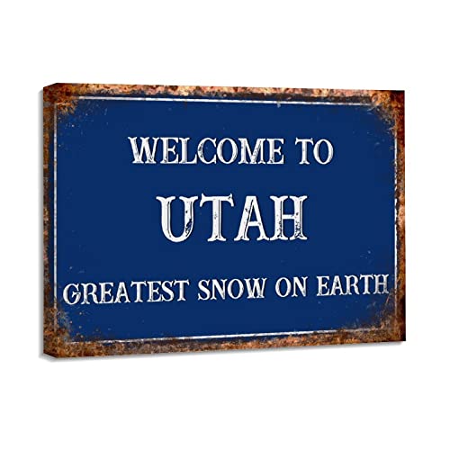 Greatest Snow on Earth Utah cadeau skieur idée déco anniversaire tableau vintage